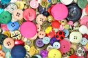 colorful sewing buttons and accessories set