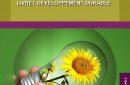 Sustainable development booklet with green energy symbol