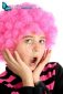 Portrait of young girl with pink hair say oh with his hand