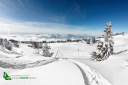 Trace de poudreuse ne station de ski