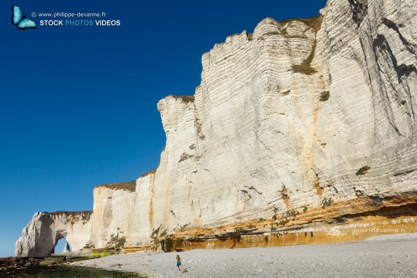 Falaises d'Étretat sur le littoral de la Manche en pay de Caux , département de seine-Maritime, région Haute-Normandie, France