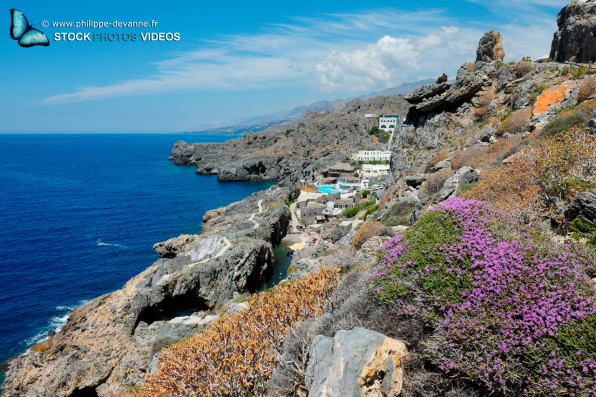 Côte sauvage au sud de l'île de Crète, Grèce siuté proche de Plakias